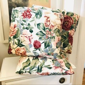 Set of three vintage floral accent pillows